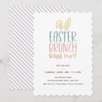 Easter Brunch Egg Hunt Bunny Ears Invitation