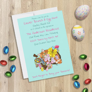 Easter Brunch & Egg Hunt Cat Invitation