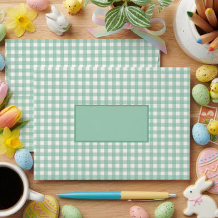 Easter Brunch & Egg Hunt Green Gingham Envelope