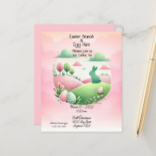 Easter Brunch & Egg Hunt Pink and  Green