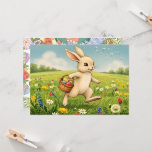 Easter Brunch & Egg Hunt Spring Meadow Bunny Invitation