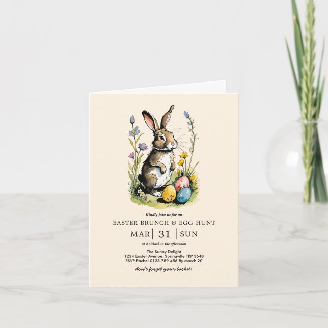Easter Brunch & Egg Hunt | Wildflower Bunny Invitation