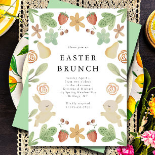 Easter Brunch Floral Fruits Invitation