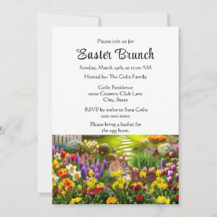Easter Brunch Flower Garden  Invitation