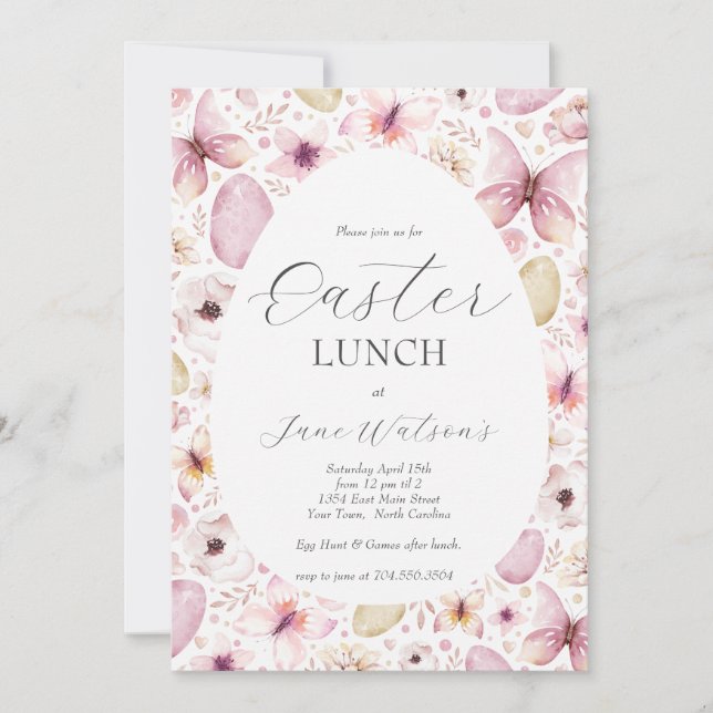 Easter Brunch invitation, Easter Lunch Invitation (Front)