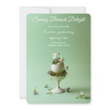 Easter Brunch Invitation Floral Egg Spring Elegant