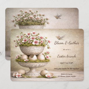 Easter Brunch Invitation Minimal Floral Spring