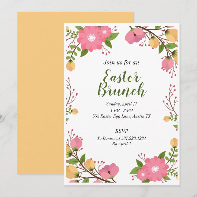 Easter Brunch Party Invitation (Front/Back)