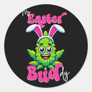 Easter Bud Funny Weed Smoking Flower Day Classic Round Sticker