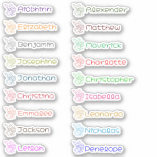 Easter Bun Bun Custom Multiple Names Stickers
