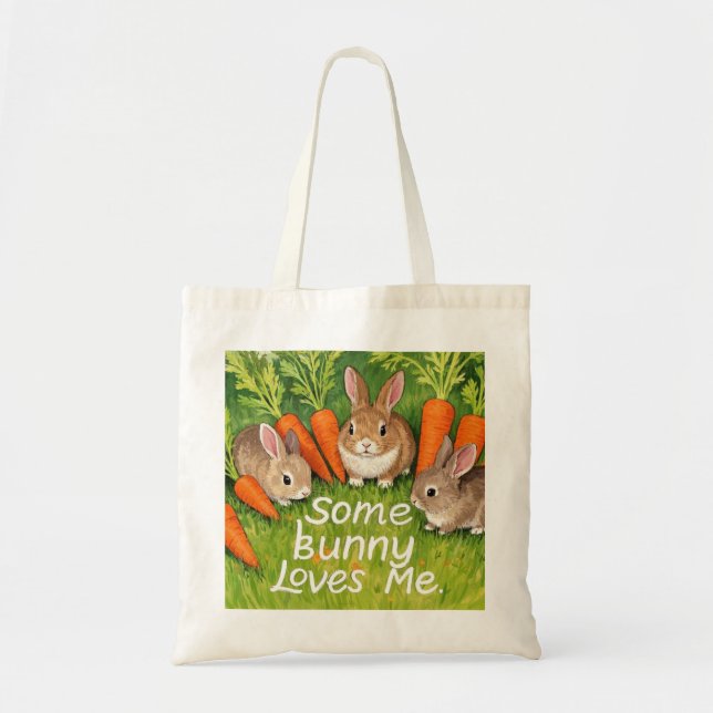 Easter Bunnies and Carrots  Tote Bag (Front)