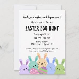 Easter Bunnies and Egg Hunt Invitation