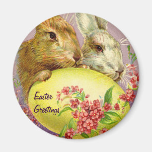 Easter Bunnies and Egg Vintage Magnet
