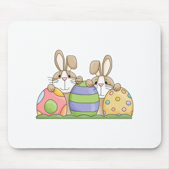 easter bunnies and eggs mouse mat (Front)