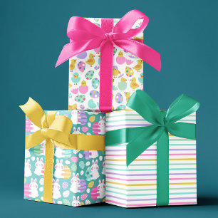 Easter Bunnies & Baby Chicks Cute Patterns Wrapping Paper Sheet