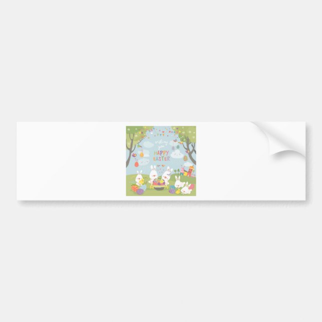 easter bunnies bumper sticker (Front)