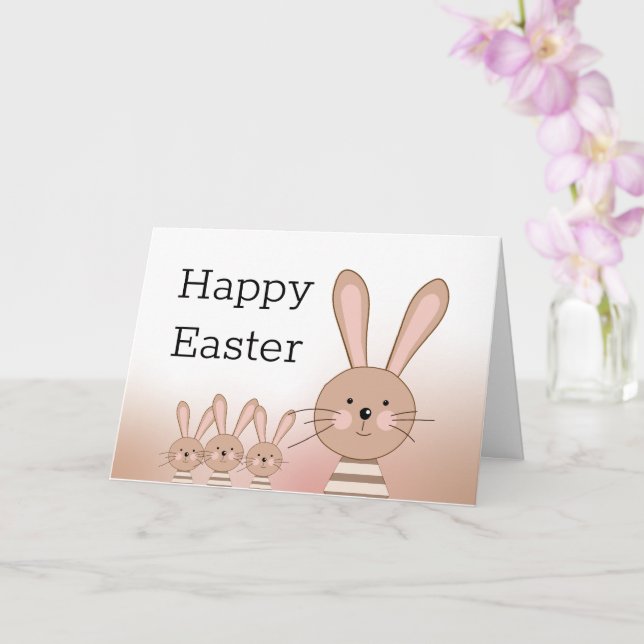 Easter Bunnies Card (Orchid)