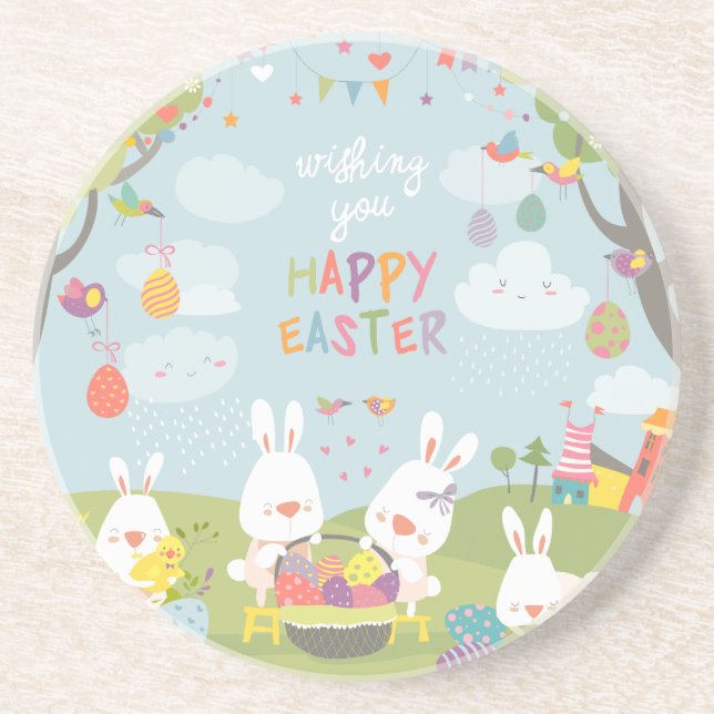 easter bunnies coaster (Front)