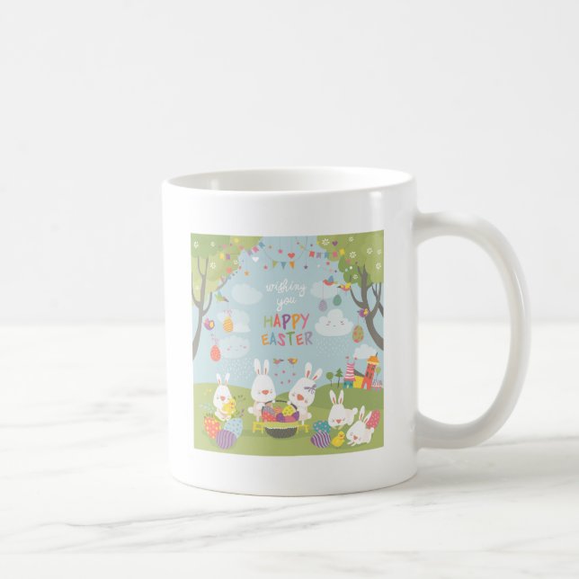 easter bunnies coffee mug (Right)