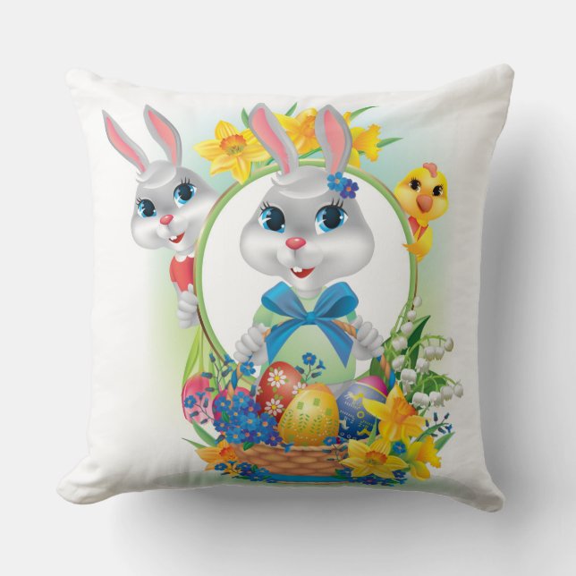 Easter Bunnies Cushion (Front)