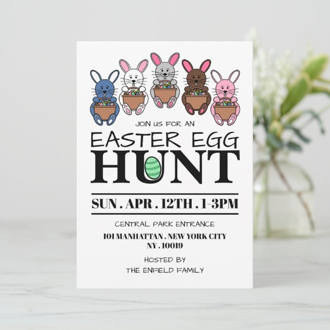 Easter Bunnies, Easter Egg Hunt Announcement (Standing Front)