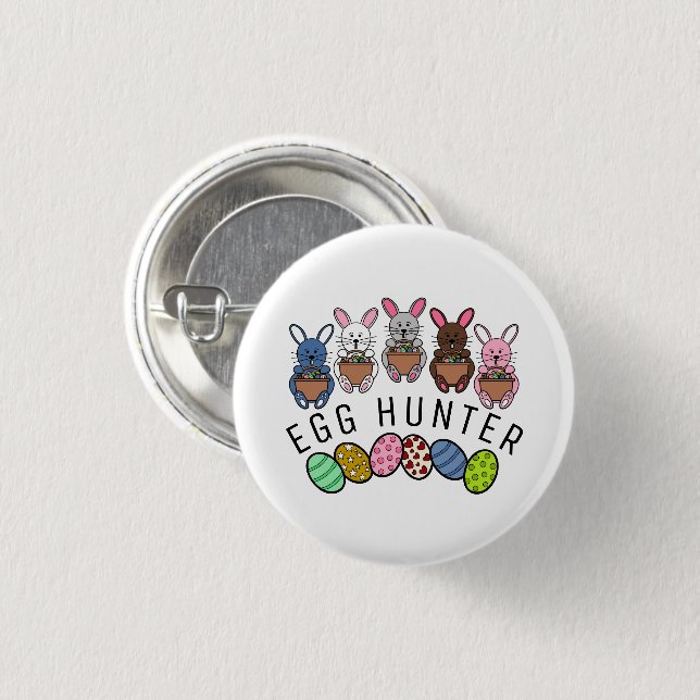 Easter Bunnies, Egg Hunter 3 Cm Round Badge (Front & Back)