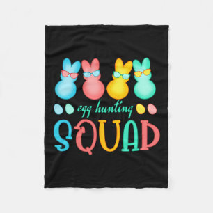 Easter Bunnies Egg Hunting Squad Girls Boys Happy  Fleece Blanket