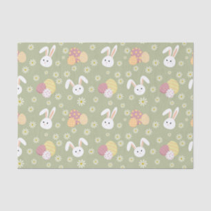 Easter Bunnies, Eggs and Flowers Pastel Colours    Tissue Paper