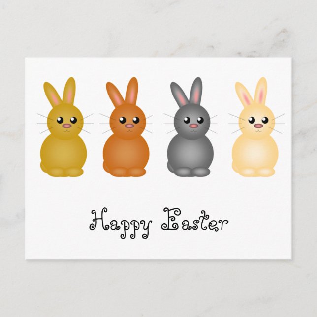 Easter Bunnies Holiday Postcard (Front)