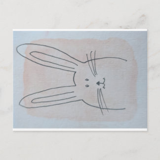 Easter bunnies holiday postcard