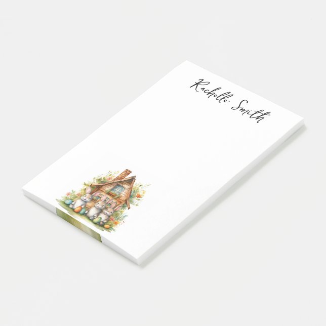 Easter Bunnies House Post-it Notes (Angled)