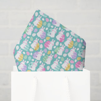 Easter Bunnies Hugging Easter Eggs Kids Pattern Tissue Paper