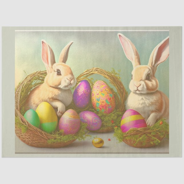 Easter Bunnies In Baskets Collection Tissue Paper (Front)