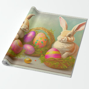 Easter Bunnies In Baskets Collection Wrapping Pape Paper