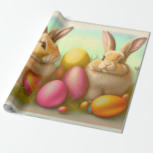 Easter Bunnies on the Grass Collection Wrapping Paper