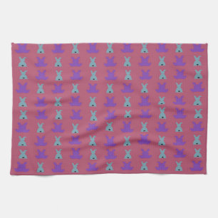 easter bunnies pattern tea towel
