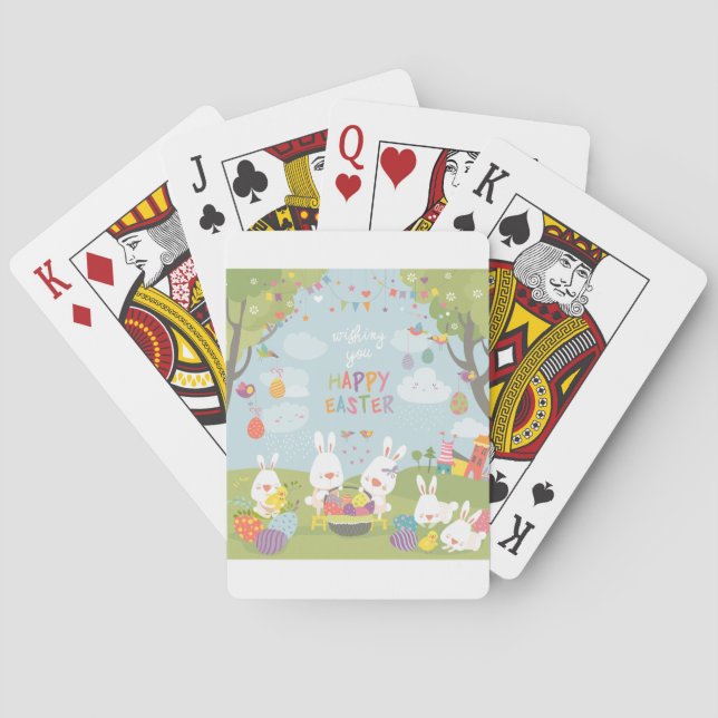 easter bunnies playing cards (Back)