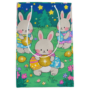 Easter Bunnies with Easter Eggs  Medium Gift Bag