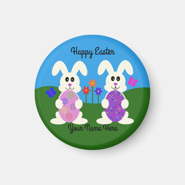 Easter Bunny #5 Round Magnet  (Front)