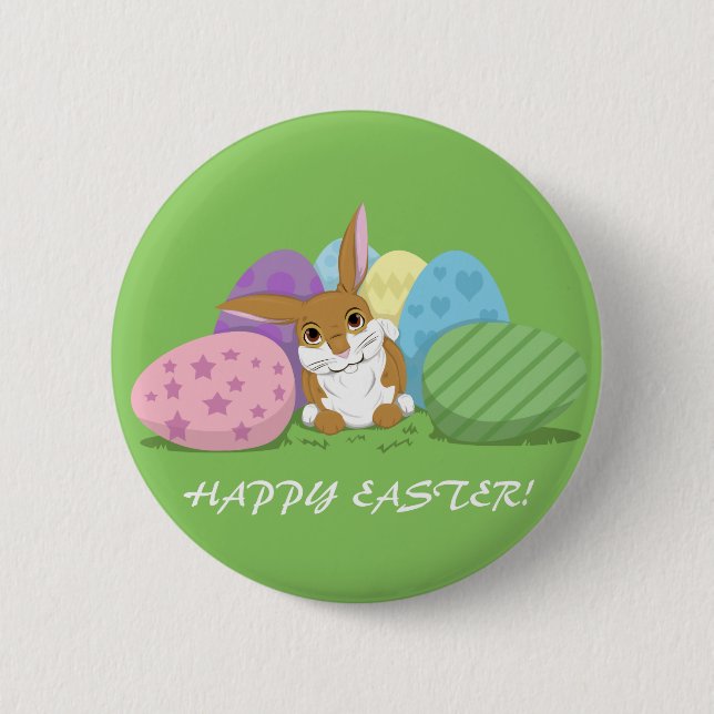 Easter Bunny 6 Cm Round Badge (Front)