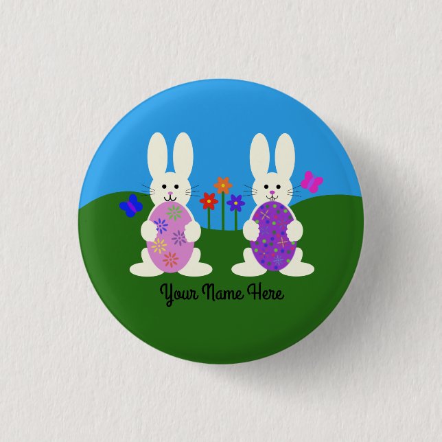 Easter Bunny #7 Button (Front)