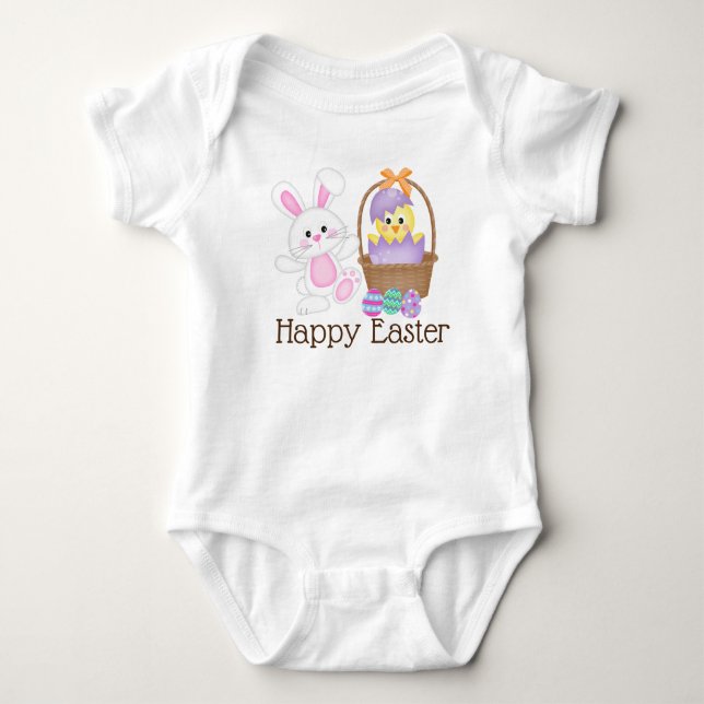 Easter Bunny And Baby Chick Bodysuit (Front)