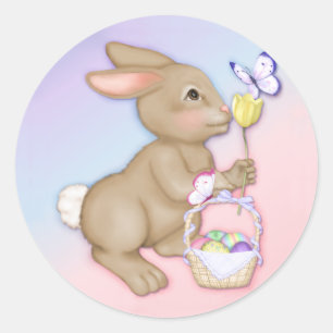 Easter Bunny and Basket Sticker