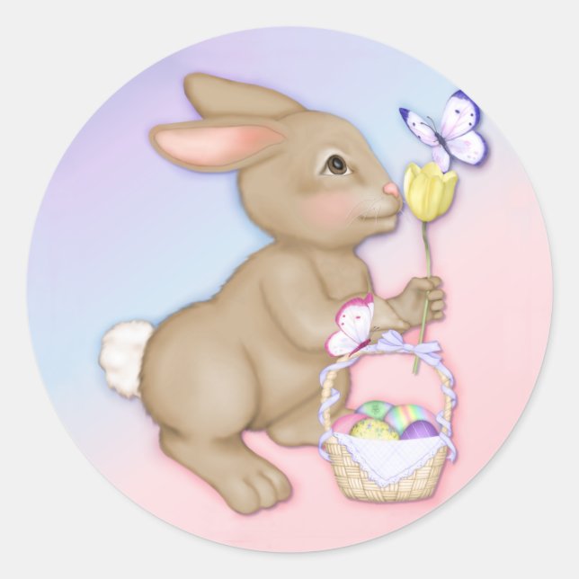 Easter Bunny and Basket Sticker (Front)