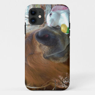 Easter Bunny and Brown horse iPhone 11 Case