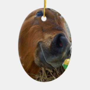 Easter Bunny and Brown horse Ceramic Tree Decoration
