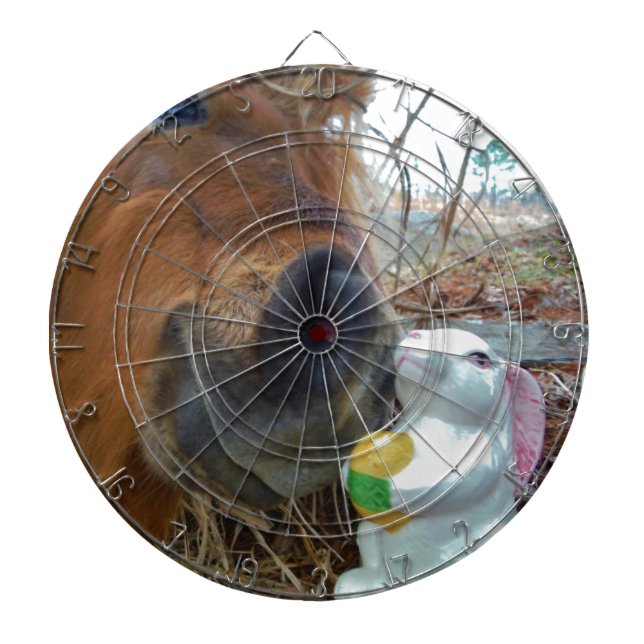 Easter Bunny and Brown horse Dartboard (Front)