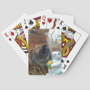 Easter Bunny and Brown horse Playing Cards