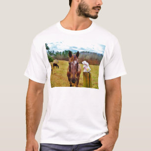 Easter Bunny and Brown horse T-Shirt