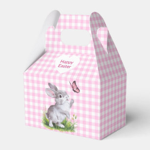Easter Bunny and Butterfly On Gingham Favour Box